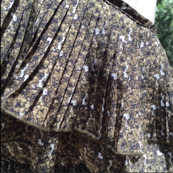 Ya Los Angeles retro print one shoulder chocolate brown mini fit/flare HP25x3 - Picture 4 of 11